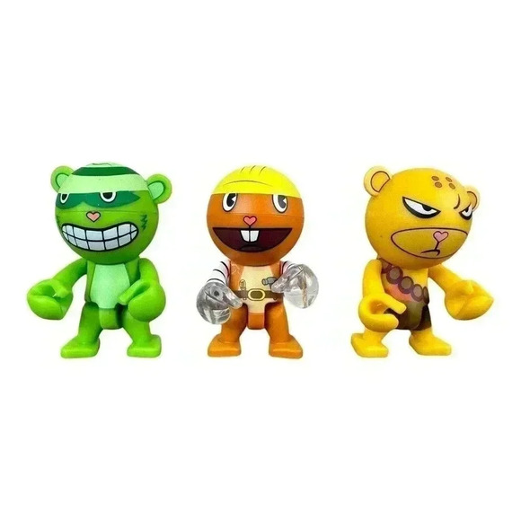 Happy Tree Friends Trexi Vinyl Flippy Figure Lot Of 6 Naughty And Nice - Picture 2 of 11